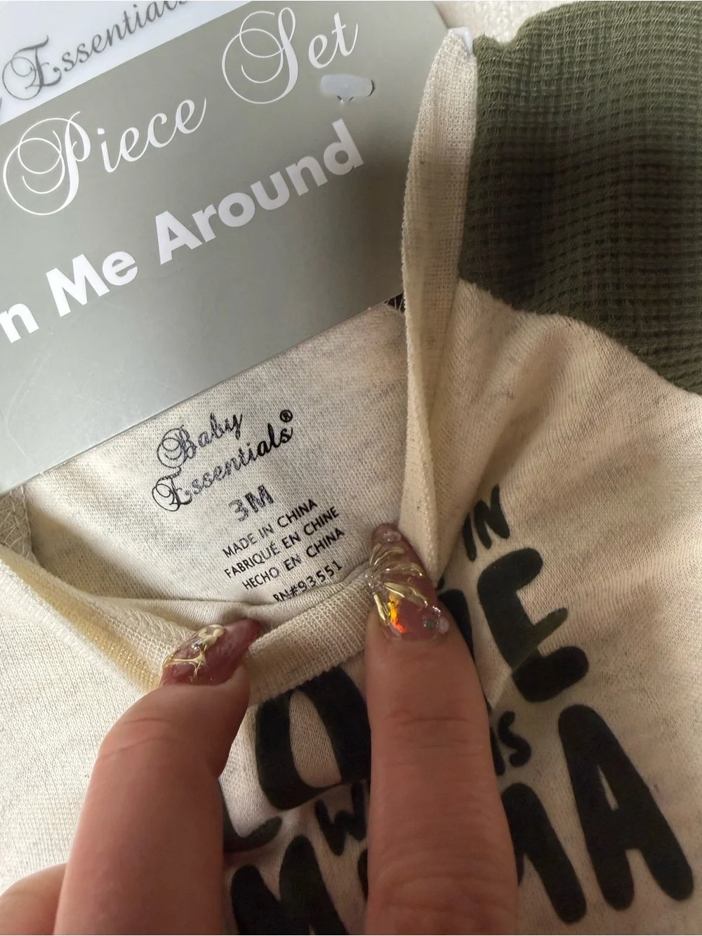 Essentials Women Sweater Cream with Olive Green Accents